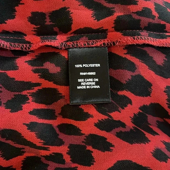 NWT Torrid 0 Lexi Red Leopard Print Chiffon Tunic - Picture 4 of 5